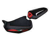 Funda de asiento Tappezzeria Italia TPZ para Ducati Monster 937 950 2021-2025 en rojo, blanco y negro