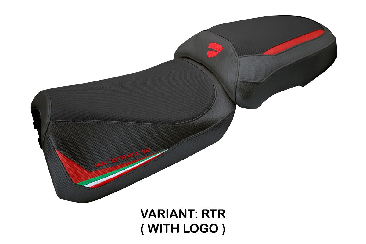 Ducati Multistrada V2 2025-2026 Seat Cover Tappezzeria Red Italian Flag Black