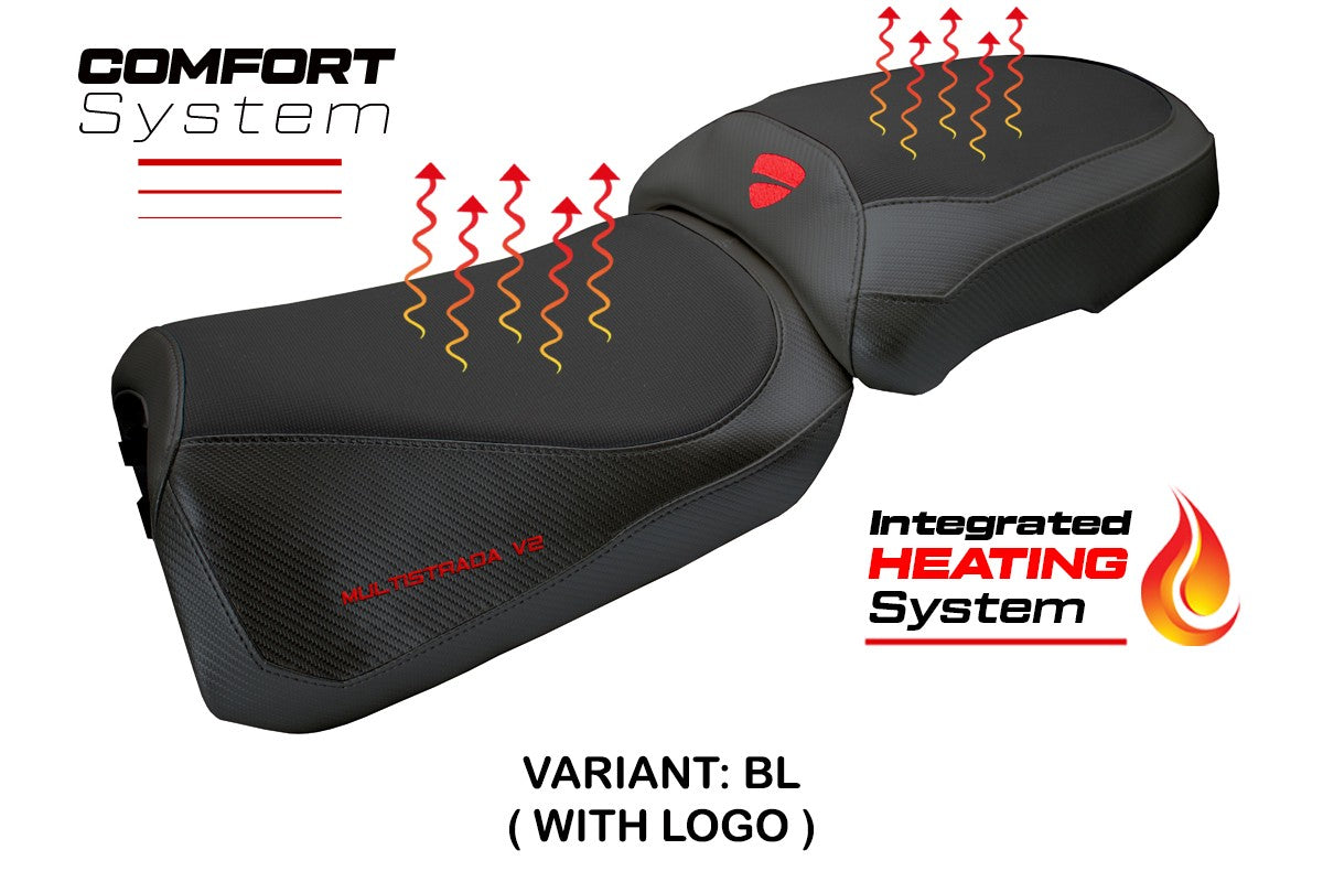 Ducati Multistrada V2 2025-2026 Seat Cover Tappezzeria Italia TPZ heating Comfort Black