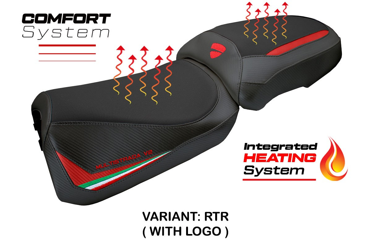 Ducati Multistrada V2 2025-2026 Seat Cover Tappezzeria Italia TPZ heating Comfort Red Ita