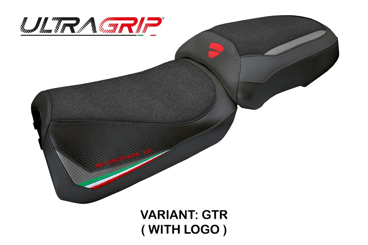 Ducati Multistrada V2 2025-2026 Seat Cover Tappezzeria Ultragrip Grey Italian Flag