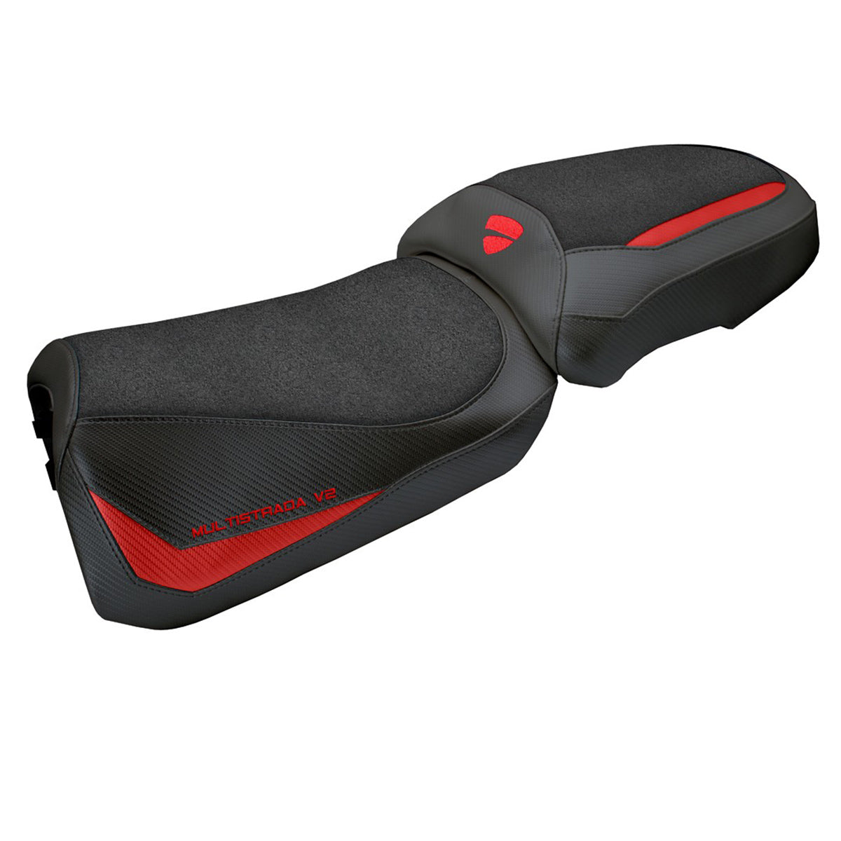 Funda de asiento para Ducati Multistrada V2 2025 Tappezzeria Italia TPZ Ultragrip Rojo Negro
