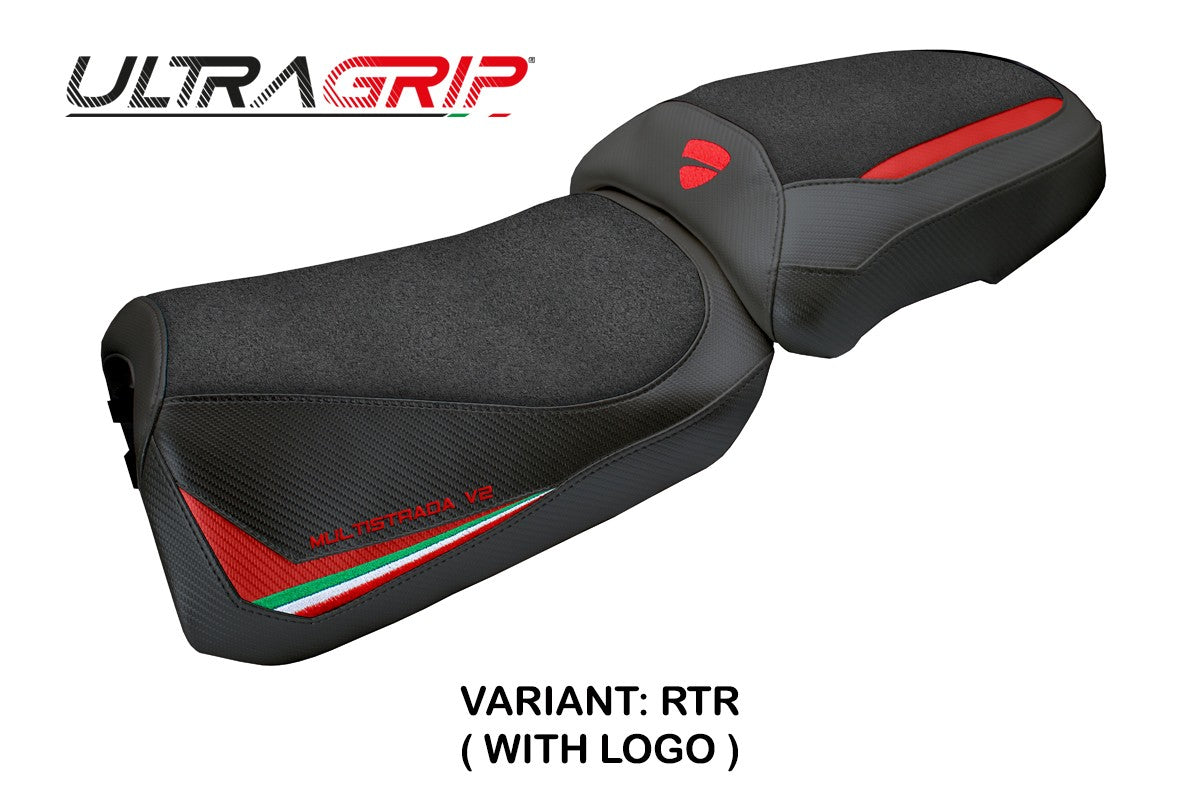Funda de asiento para Ducati Multistrada V2 2025 Tappezzeria Ultragrip con bandera italiana roja