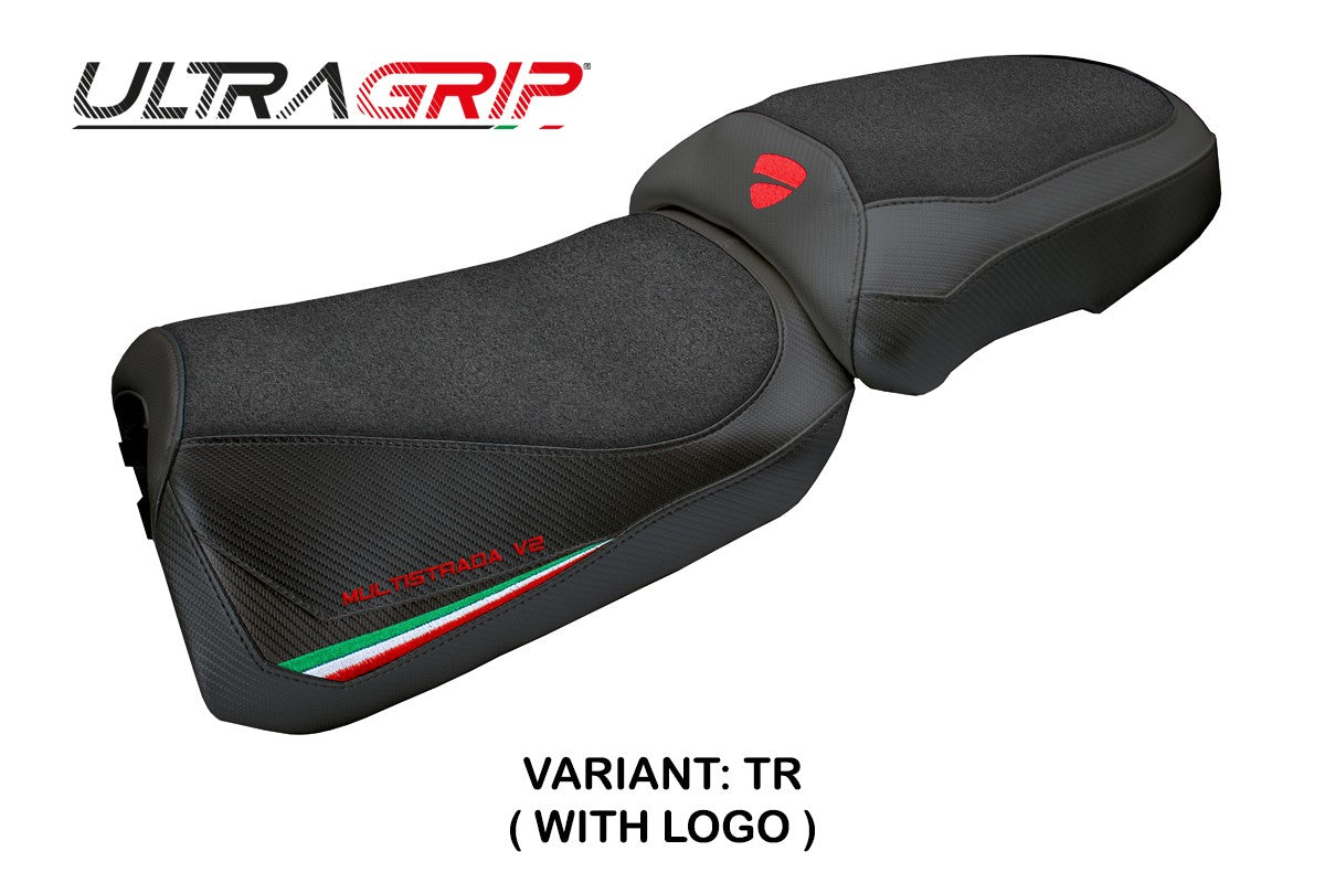 Ducati Multistrada V2 2025-2026 Seat Cover Tappezzeria Ultragrip Italian Flag Black