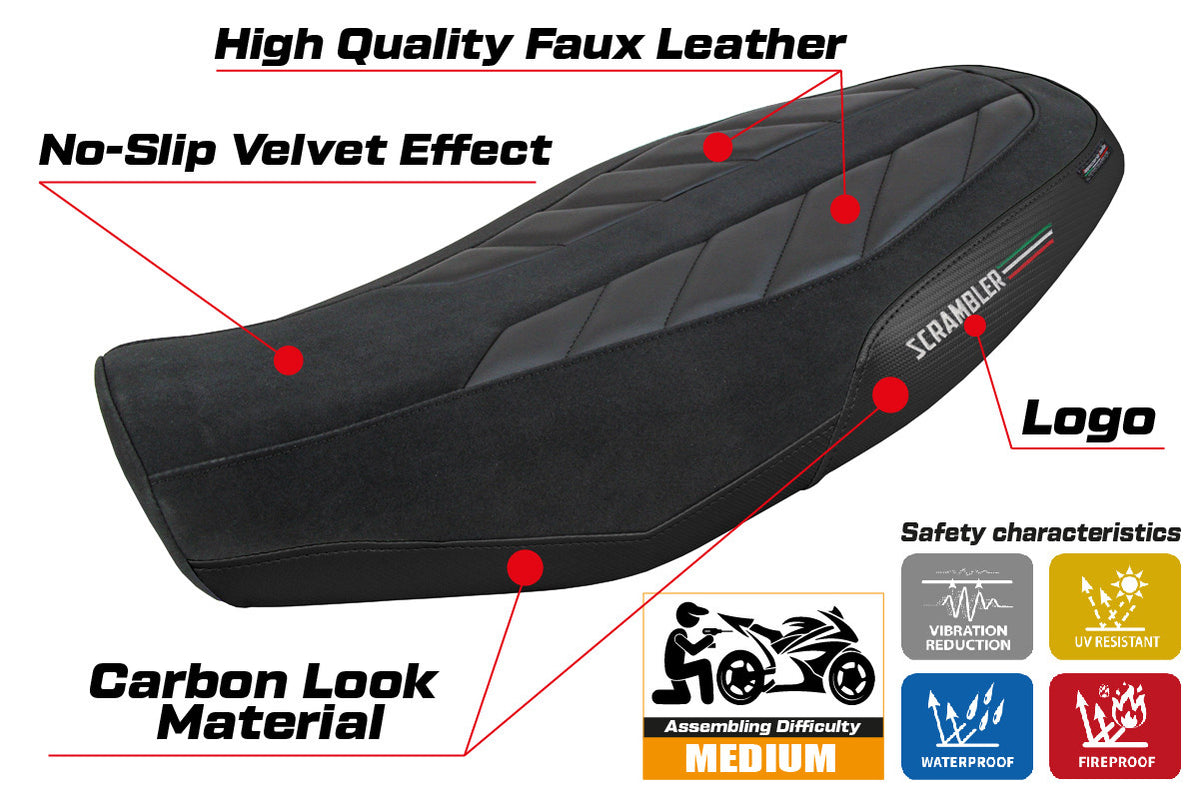 Ducati Scrambler 800 2023-2026 Seat Cover TPZ Italia Black