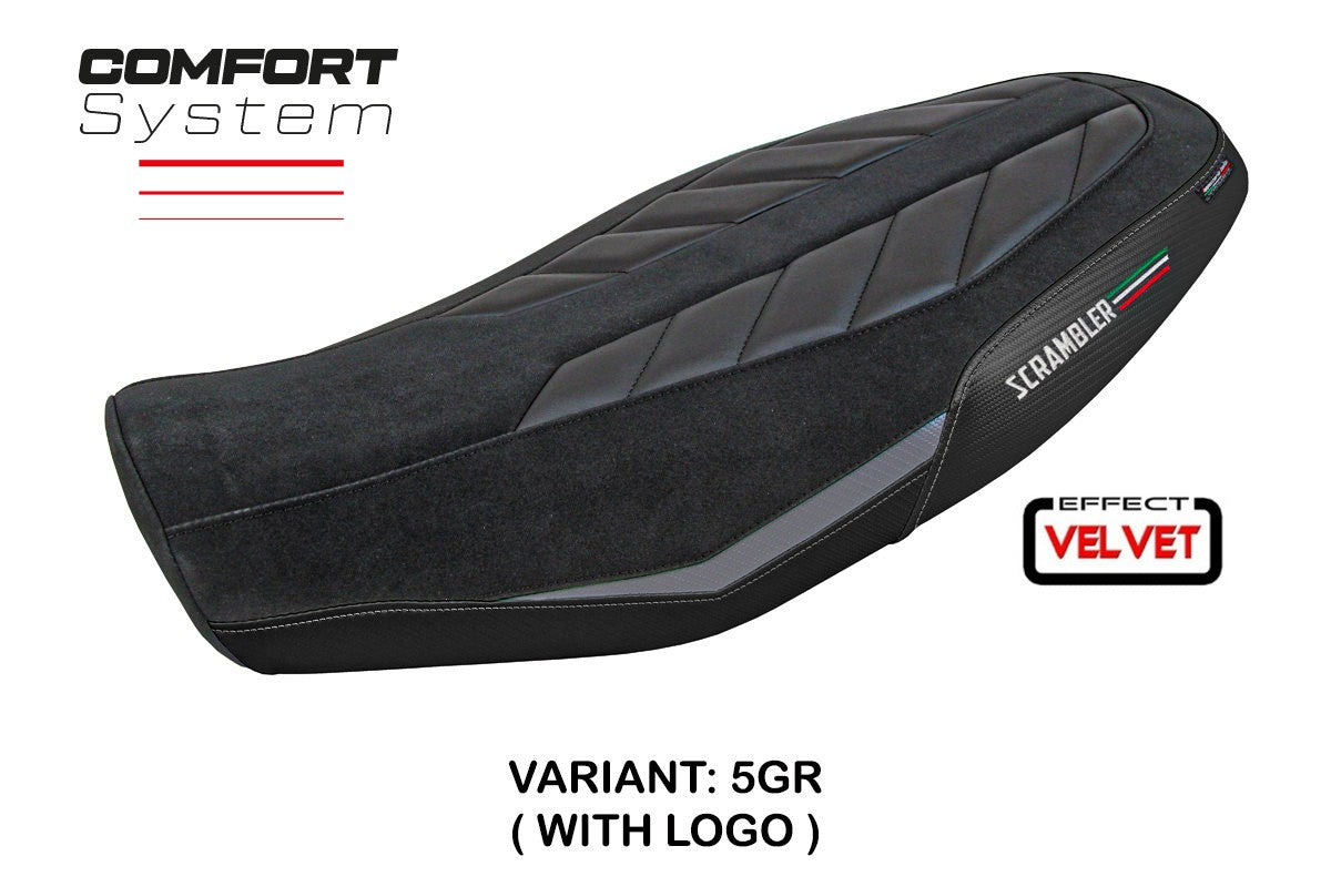 Ducati Scrambler 800 2023-2026 Seat Cover TPZ Italia Comfort Grey Black