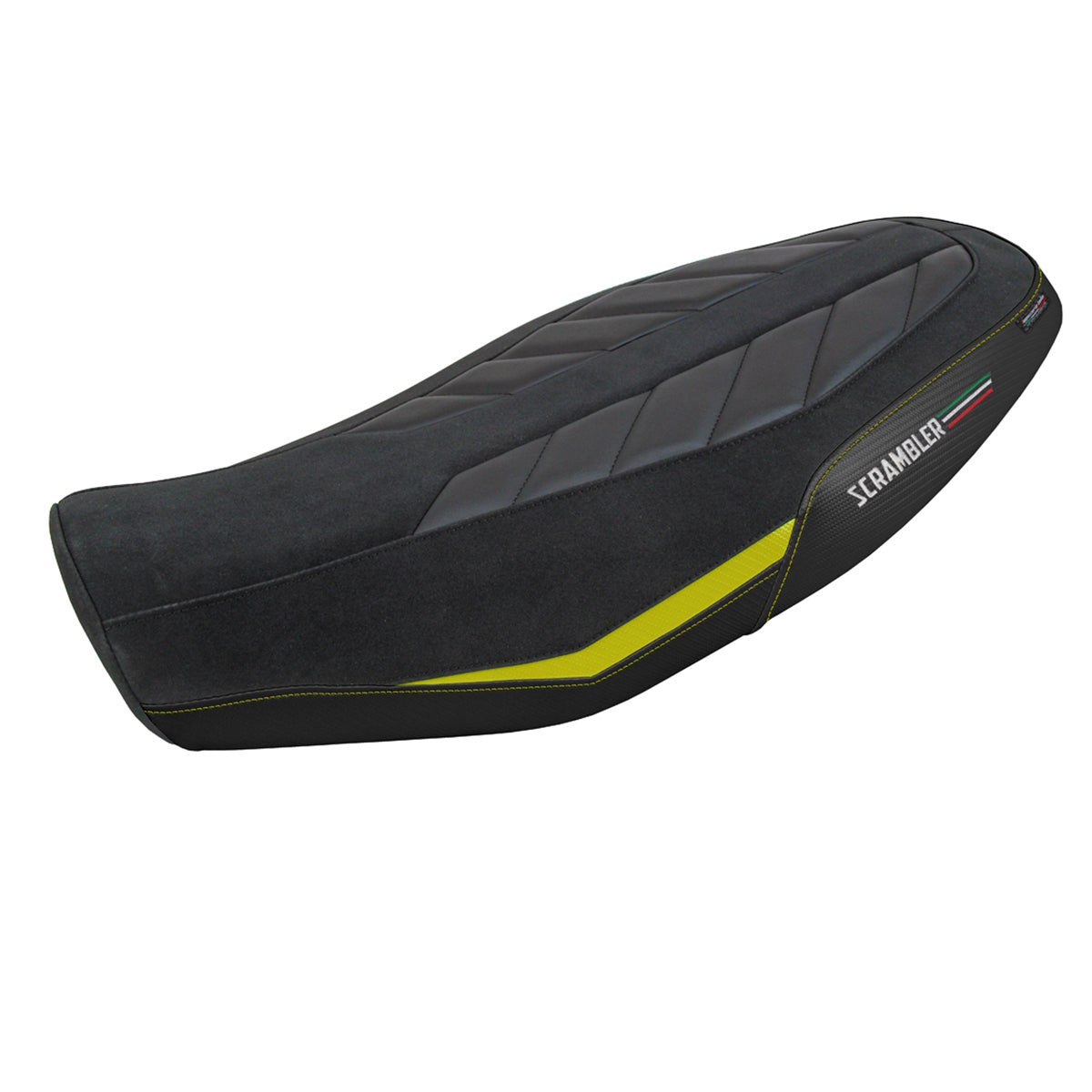 Ducati Scrambler 800 2023-2026 Seat Cover Tappezzeria Italia TPZ in Velvet Look Yellow and Black