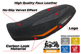 Funda de asiento Tappezzeria Italia TPZ para Ducati Scrambler 800 2023-2025 en terciopelo naranja y negro