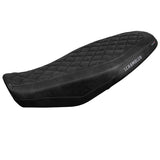 Funda de asiento Tappezzeria Italia TPZ Comfort para Ducati Scrambler 800 2023-2025 en cuero negro diamante