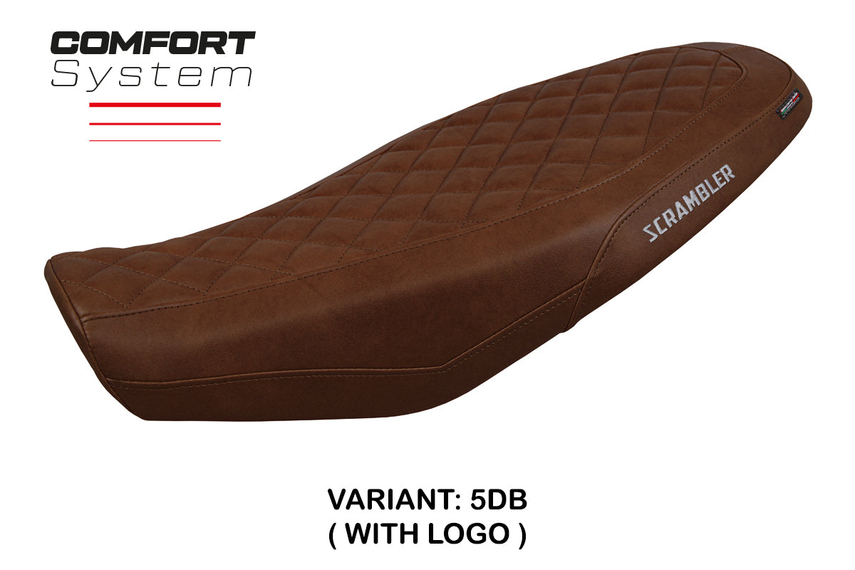 Ducati Scrambler 800 2023-2026 Seat Cover Tappezzeria Italia TPZ Comfort in Dark Brown Leather Look