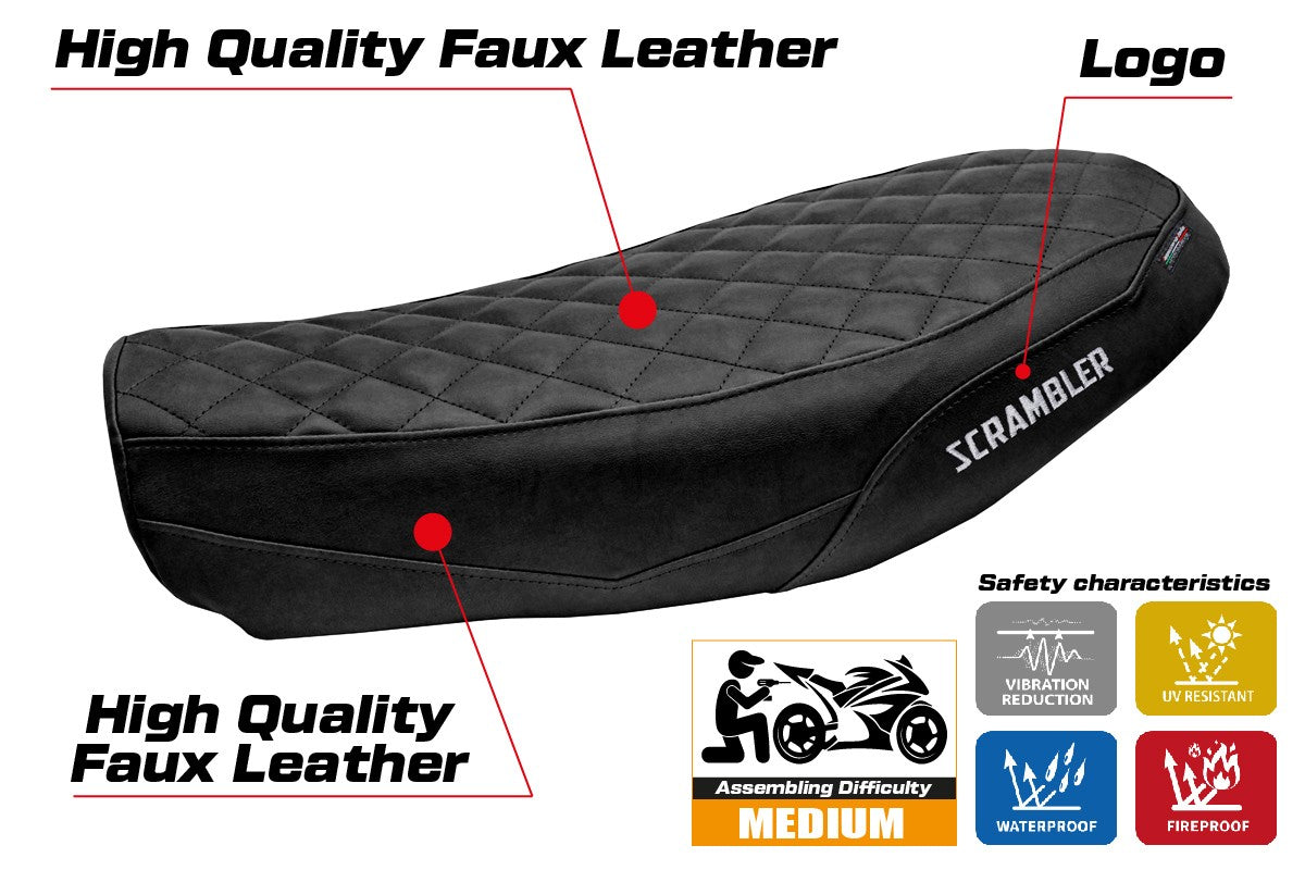 Ducati Scrambler Nightshift 2021-2022 Seat Cover Tappezzeria Italia TPZ Antigua Black