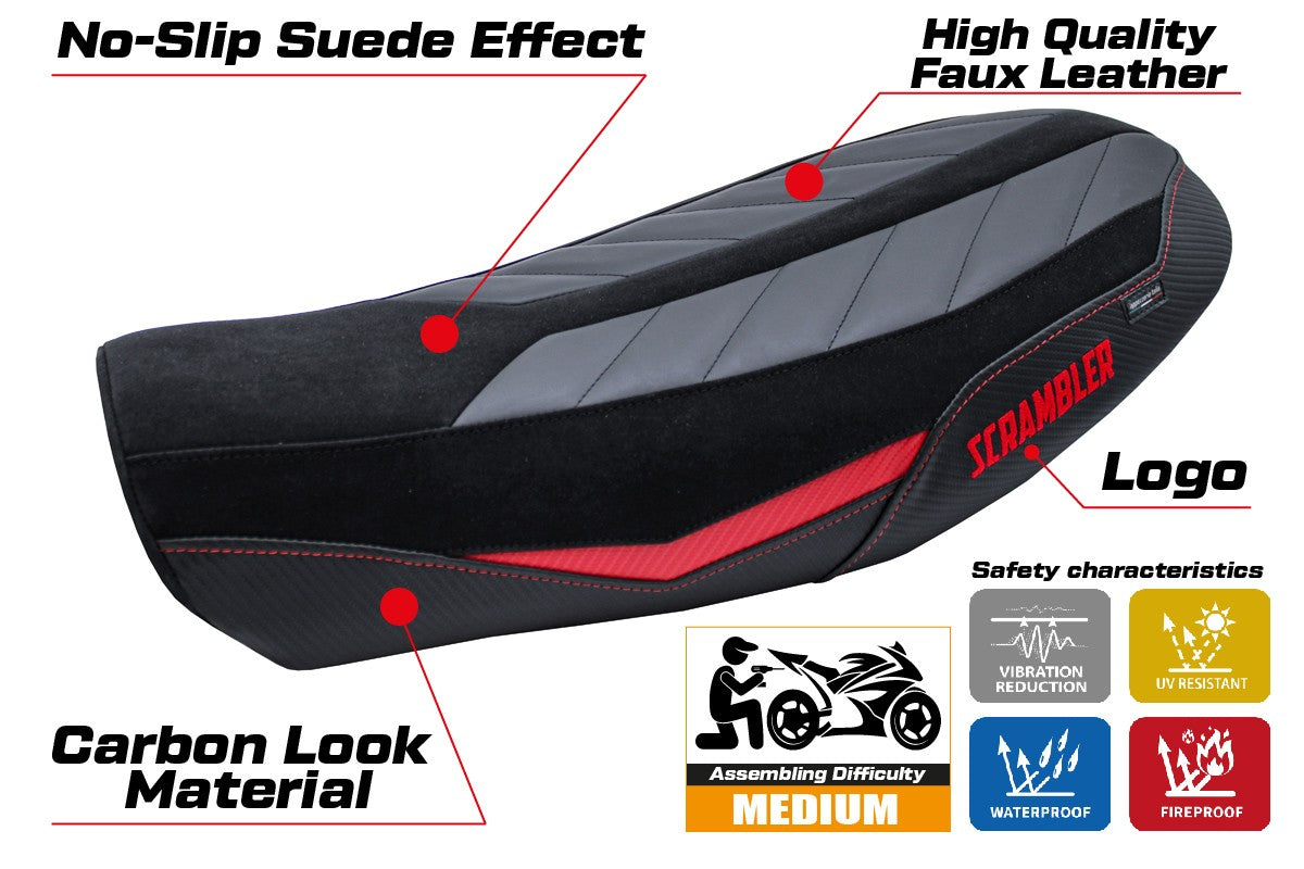 Ducati Scrambler Nightshift 2021-2022 Seat Cover Tappezzeria Italia TPZ Red Black