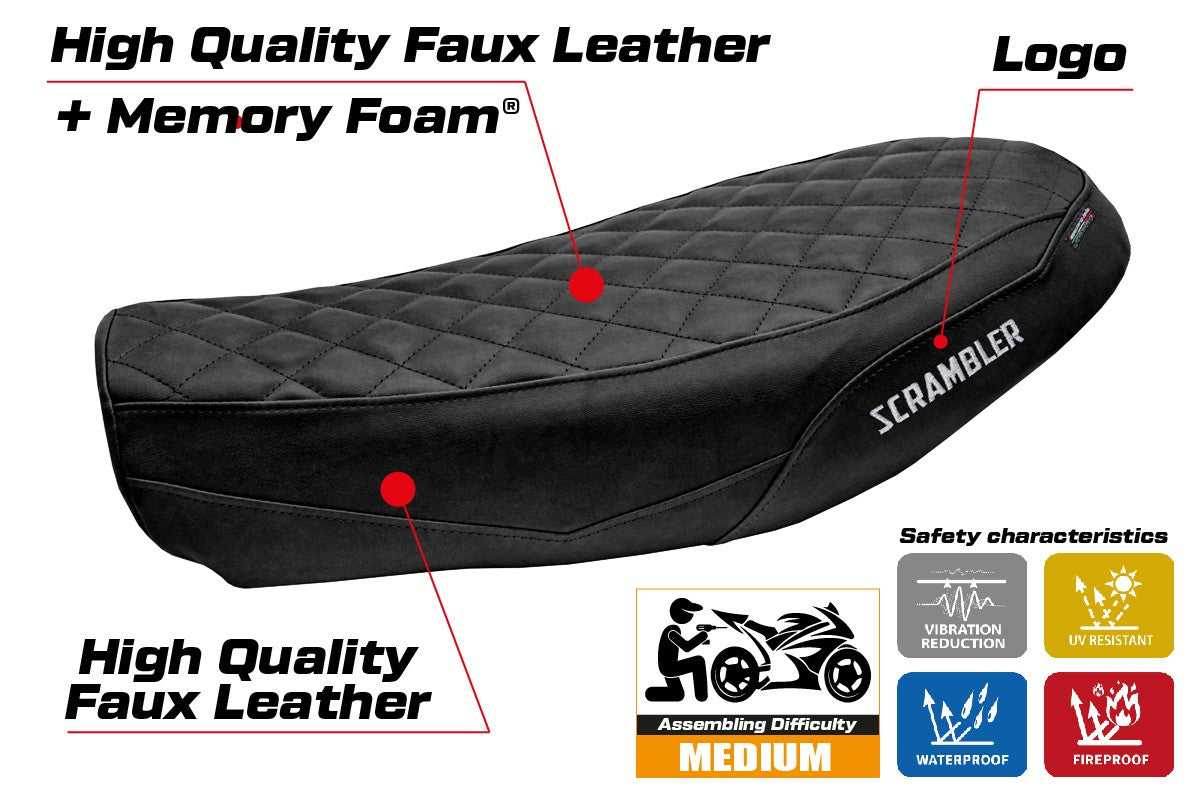 Ducati Scrambler Urban Motard 2022-2024 Seat Cover Tappezzeria Italia TPZ Comfort Black Eco