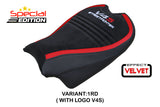 Ducati Streetfighter V4 S 2020-2024 Seat Cover Tappezzeria Italia TPZ in Velvet Red and Black SpEd