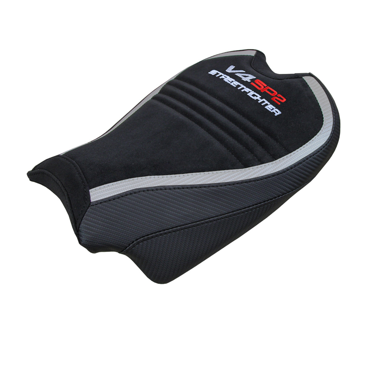 Ducati Streetfighter V4 SP2 2020-2024 Seat Cover Tappezzeria Italia TPZ in Velvet Silver and Black