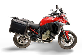 Ducati Multistrada V4 / V4S 2025-2026 GPR Tech 38+32L Aluminum Side Cases, Black with Pannier Holders - photo 1