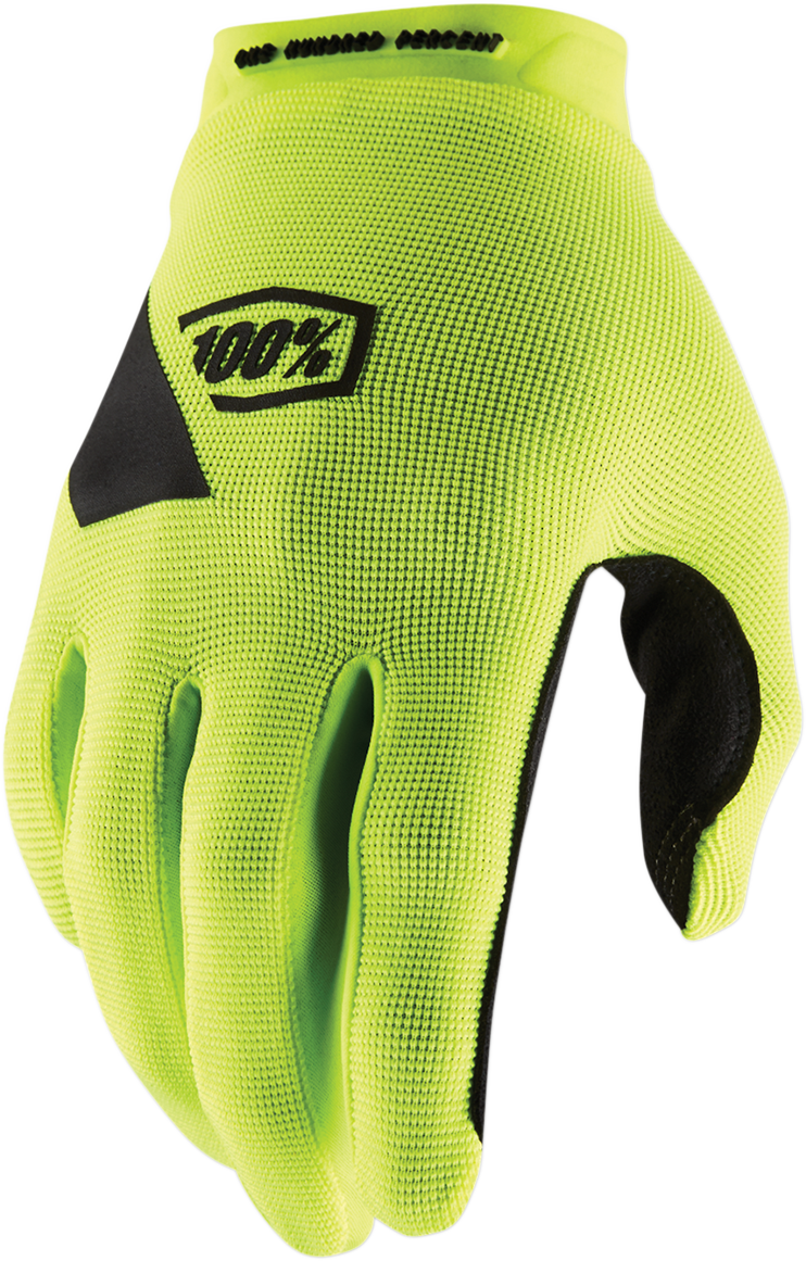 Guantes 100% Ridecamp - Amarillo Fluo - Grandes 10011-00012