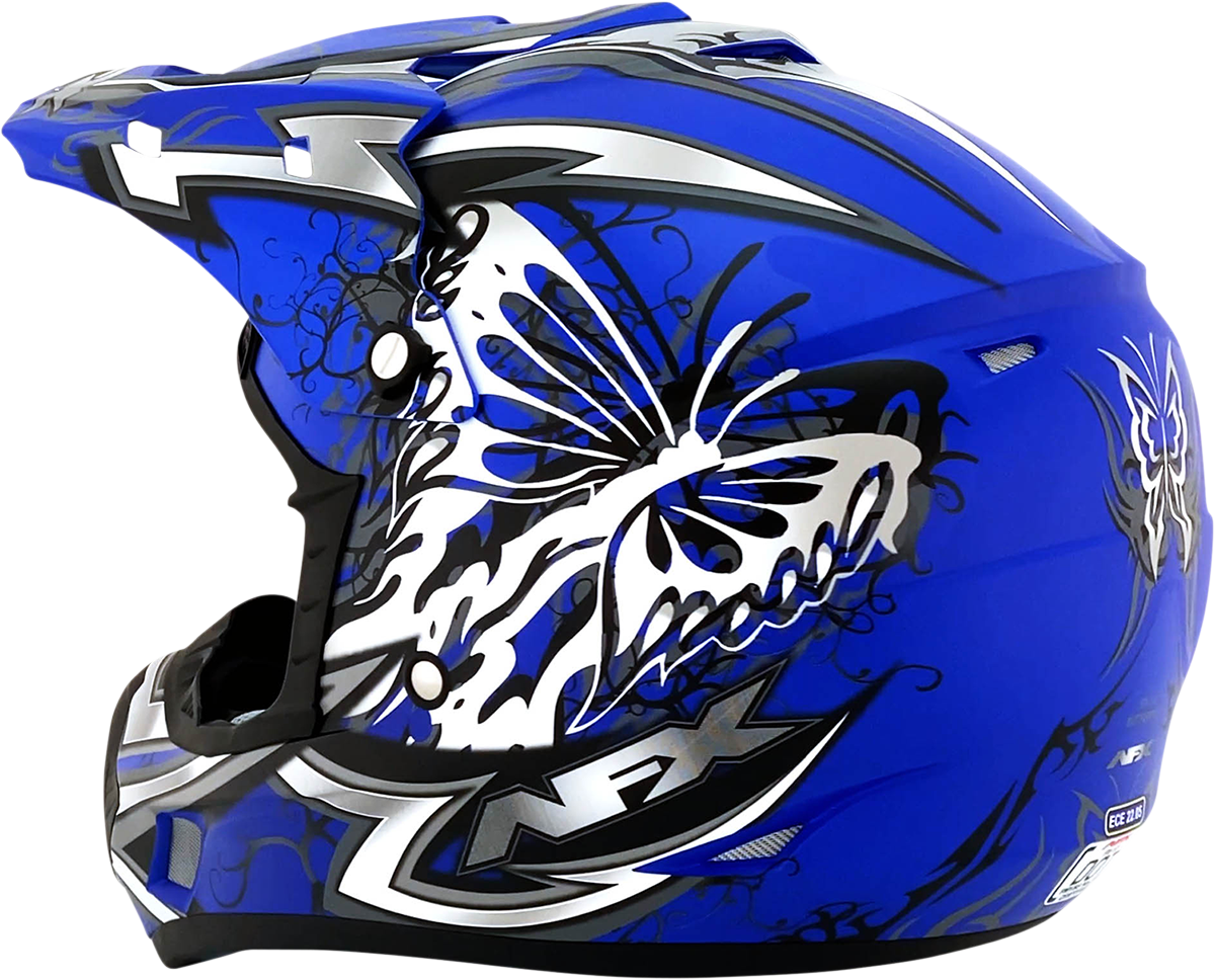AFX FX-17 Motorcycle Helmet - Butterfly - Matte Blue - XS 0110-7121