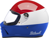 Casco BILTWELL Lane Splitter - Rojo podio brillante/blanco/azul - Mediano 1004-549-103