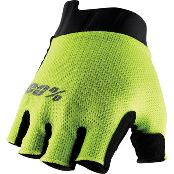 Guantes cortos 100% Exceeda - Amarillo fluorescente - Grandes 10024-00007