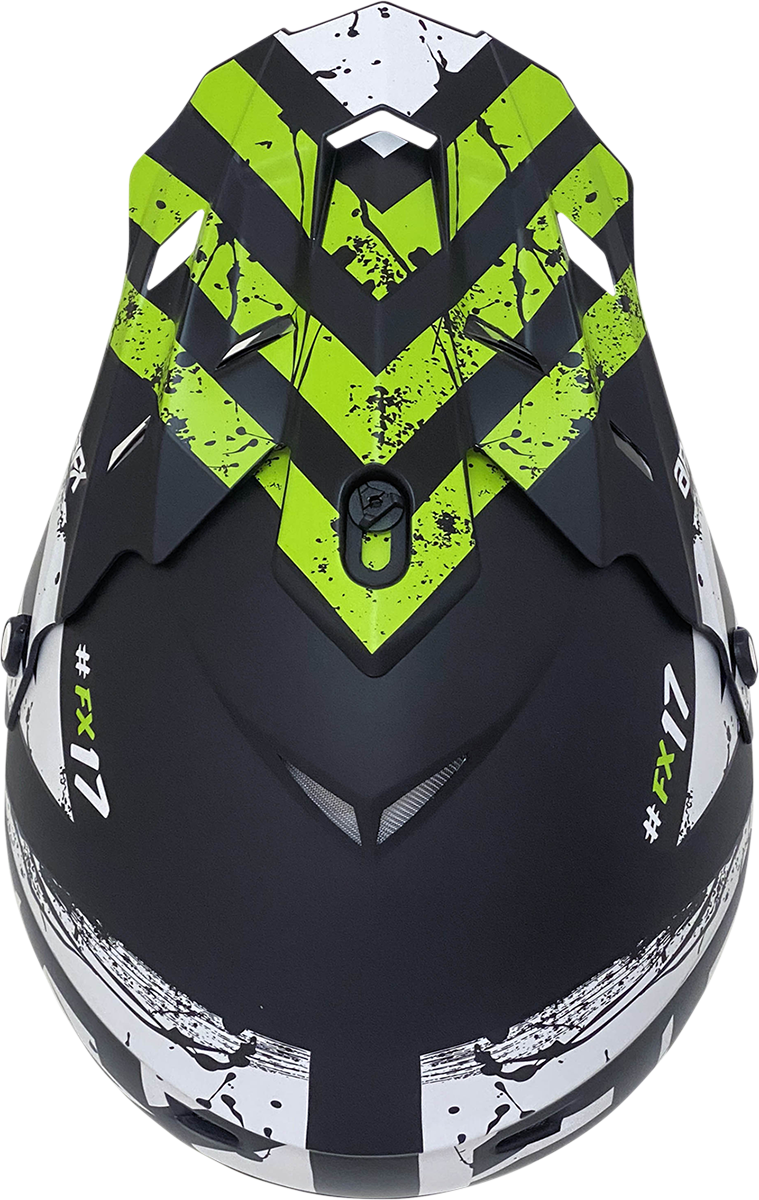 Casco de motocicleta AFX FX-17 - Attack - Negro mate/Verde - Mediano 0110-7180