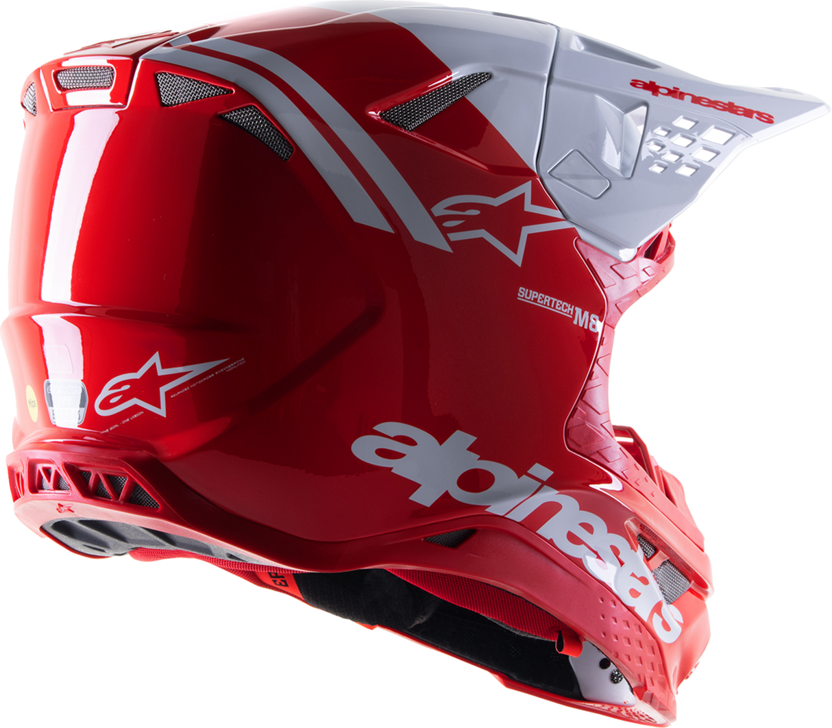 ALPINESTARS Supertech M8 Motorcycle Helmet - Radium 2 - MIPS® - Gloss Red/White - XS 8301523-3012-XS