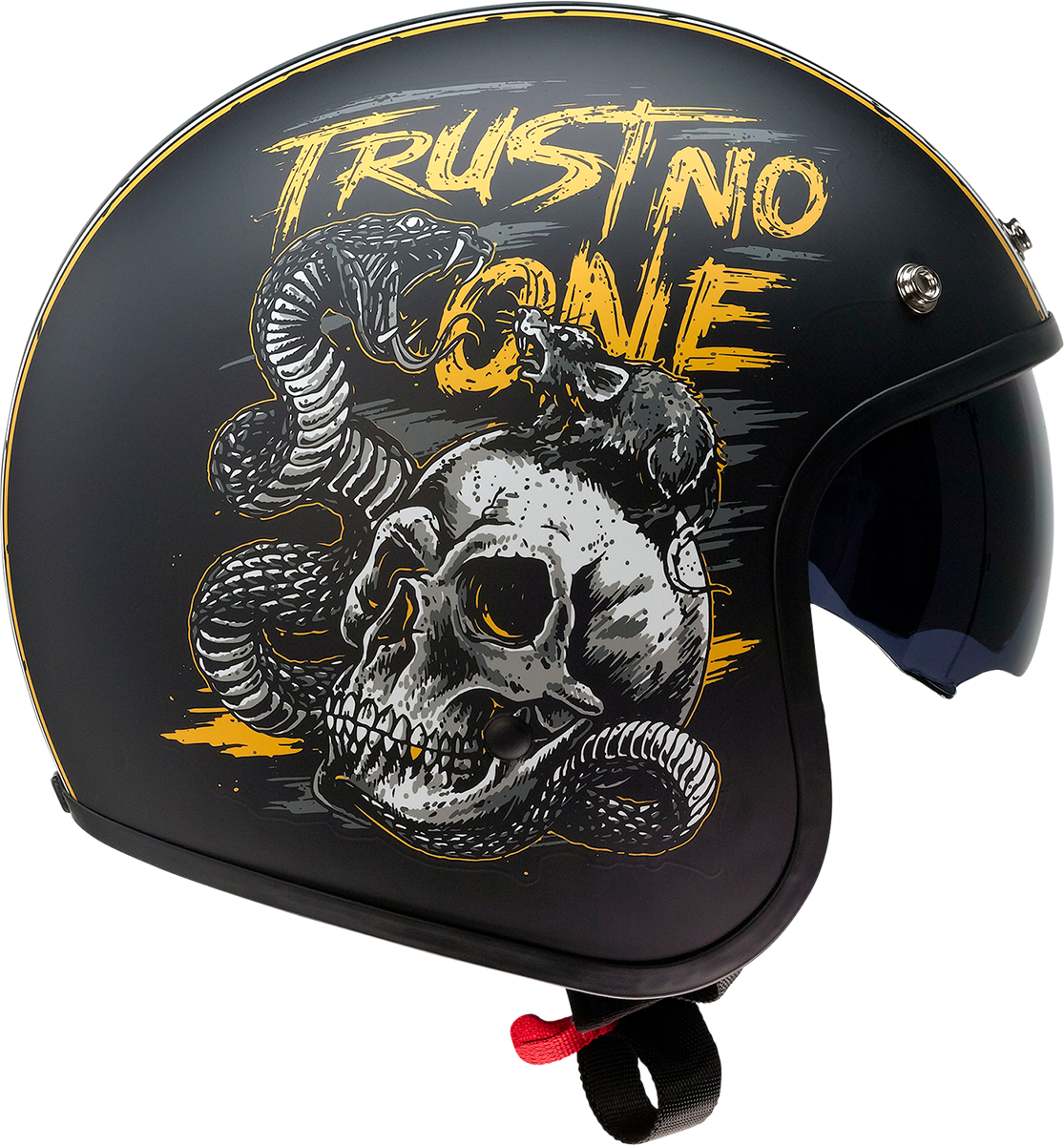 Casco de motocicleta Saturn Z1R - Trust No One - Negro/Amarillo - Talla M 0104-2854 