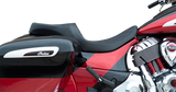 Asiento de turismo de perfil bajo DRAG SPECIALTIES - Doble diamante con costuras negras - Indian '14-'22 0810-2258