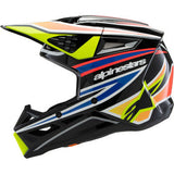 Casco de moto juvenil ALPINESTARS SM3 - Wurx - Negro brillante/Amarillo fluorescente/Azul/Rojo - Talla pequeña 8302025-1574-YS 