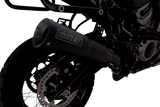 Vance & Hines Adventure Hi-Output 450 CNC-machined billet end cap close-up on Harley-Davidson Pan America 1250