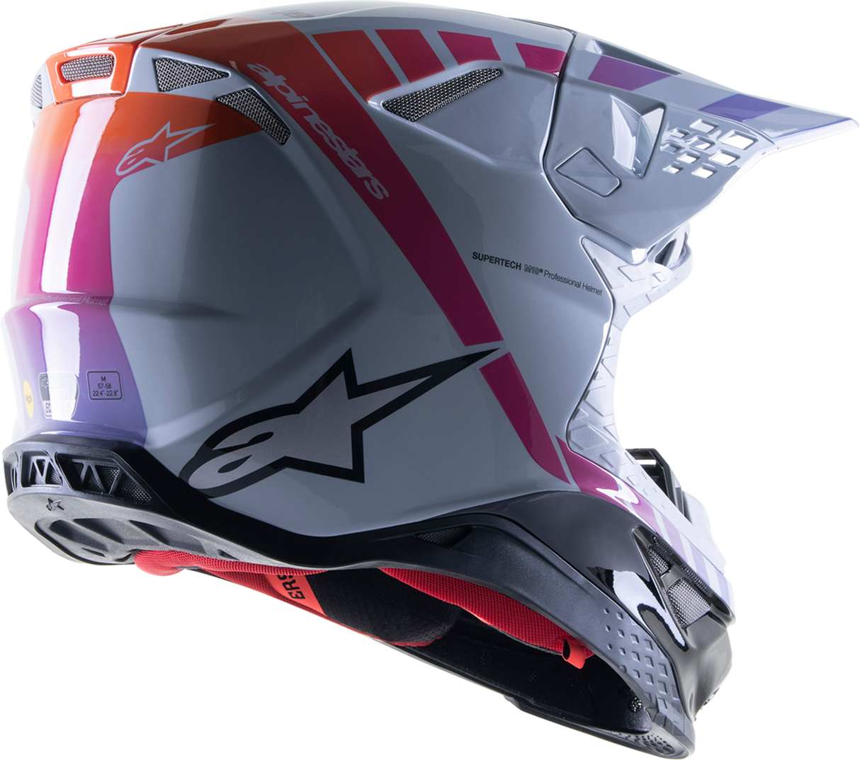 Casco de motocicleta ALPINESTARS Supertech M10 - Daytona - MIPS® - Gris neblina/Naranja fluorescente/Rodamina - XL 8302423-9243-XL