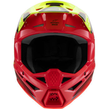 Casco de motocicleta juvenil ALPINESTARS SM3 - Fray - Rojo brillante/Amarillo fluorescente/Negro - Grande 8301625-3051-YL 
