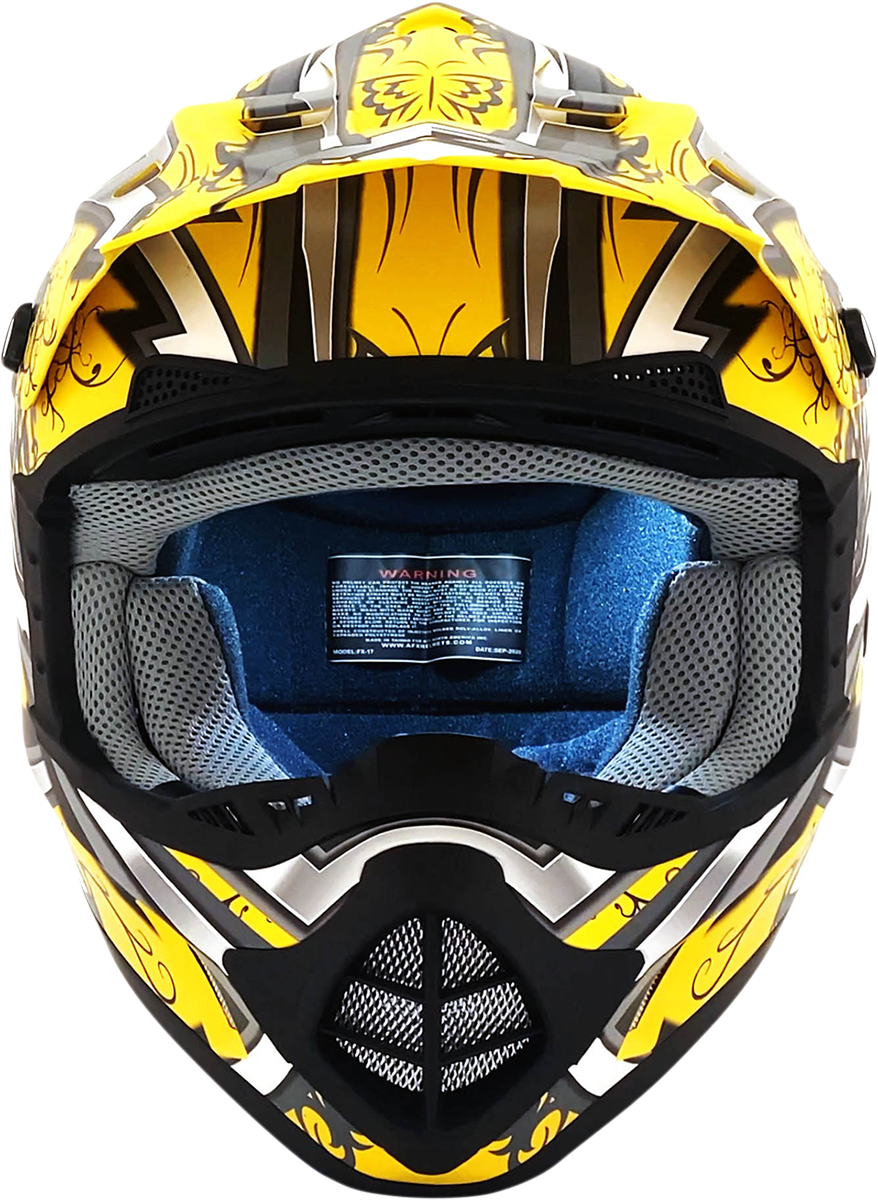 AFX FX-17 Motorcycle Helmet - Butterfly - Matte Yellow - XL 0110-7135