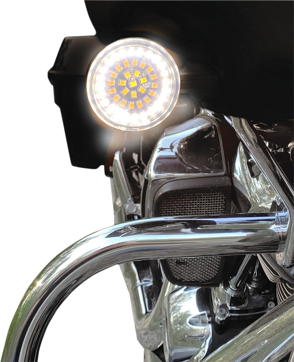 Inserto de señal de giro delantera doble estilo bala de DRAG SPECIALTIES - Blanco - Ámbar DS-300-AW-1157 