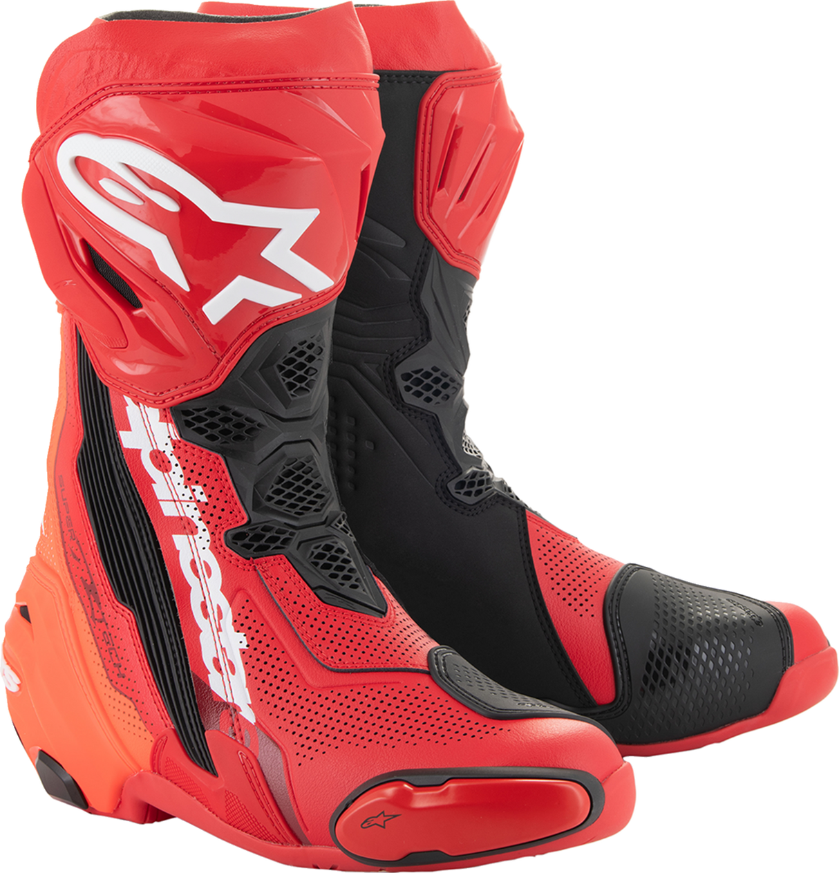 Botas ALPINESTARS Supertech R con ventilación - Rojas - Talla 12.5 EE. UU./48 UE 2220121-3029-48