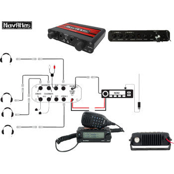 Kit de intercomunicador/radio y auriculares NAVATLAS - 4 asientos - Negro NI2RBHBK4 