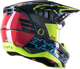 Casco de moto ALPINESTARS SM5 - Acción - Negro brillante/Azul/Amarillo fluorescente - XL 8306122-1757-XL