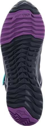 Zapatillas ALPINESTARS Stella CR-X Drystar® para mujer - Negro/Gris/Verde azulado/Morado - Talla 8.5 (EE. UU.) 2611523137085