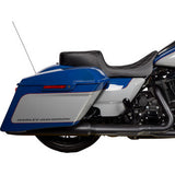 Asiento Predator 2Up de DRAG SPECIALTIES - Vinilo - Costura plateada de doble diamante - FLH '08-'23 0801-1492 