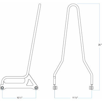 Barra de respaldo BILTWELL EXFIL - FXD - Cromada 5003-501 