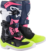 Botas ALPINESTARS Tech 3S - Negro/Azul/Rosa/Blanco/Amarillo - Talla 6 (EE. UU.) 2014018-1176-6