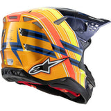 Casco de motocicleta ALPINESTARS Supertech M10 - Edición TLD 25 - MIPS® - Azul oscuro brillante/Naranja/Amarillo/Rojo fluorescente - Mediano 8300225-7156-M