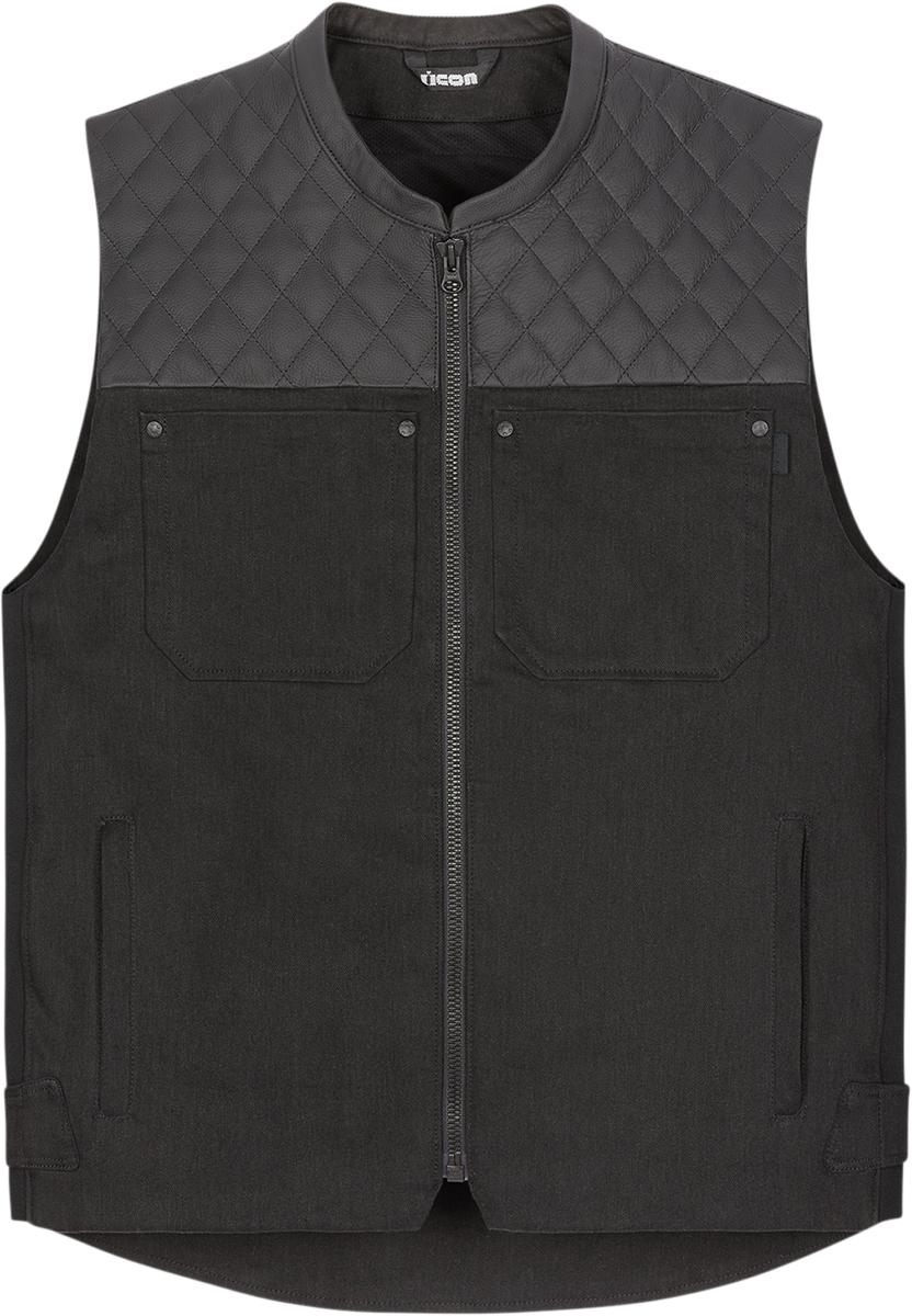 ICON Chamonix Denim Vest - Black - Large 2830-0554