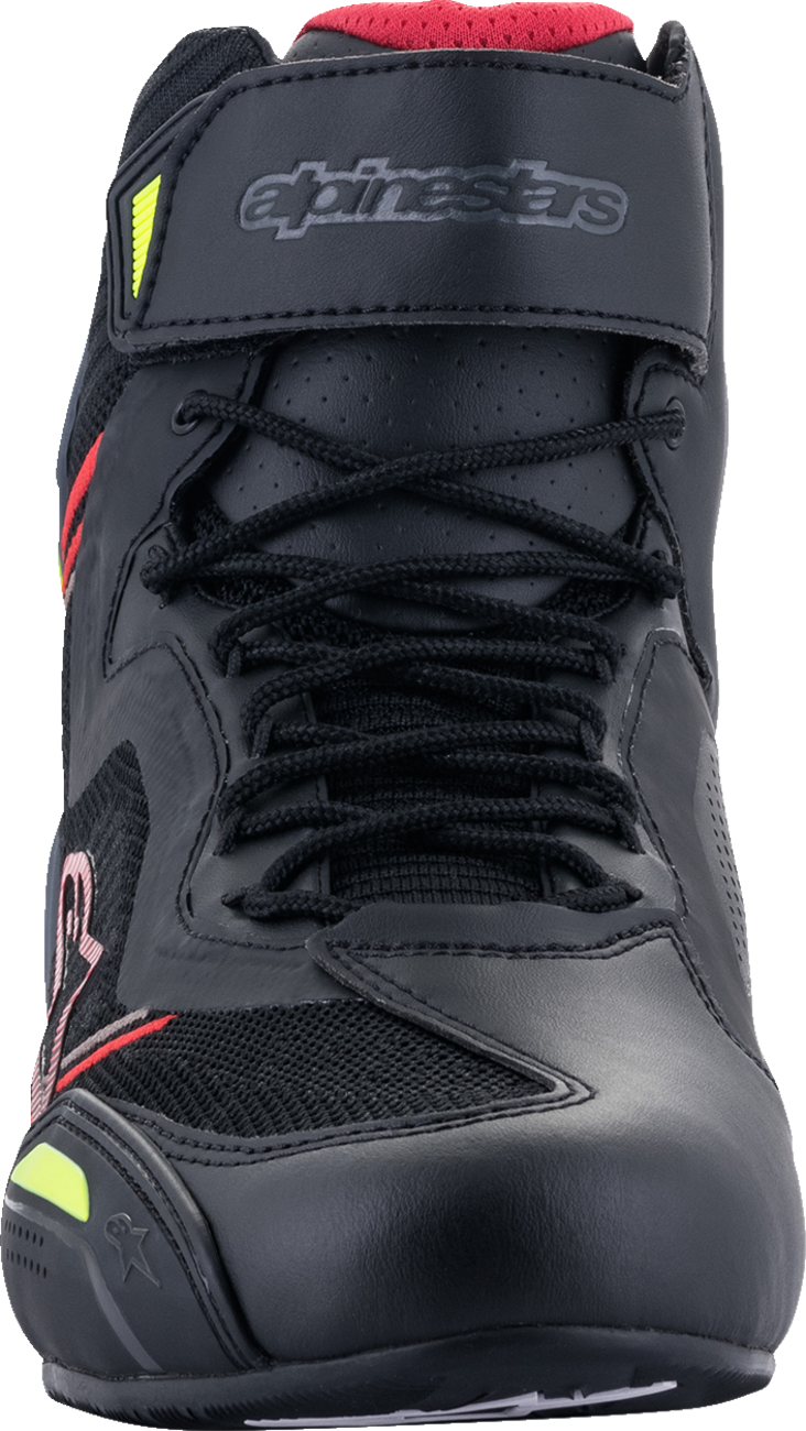 Zapatillas ALPINESTARS Faster-3 Rideknit® - Negro/Rojo/Amarillo - Talla 8 de EE. UU. 25103191368