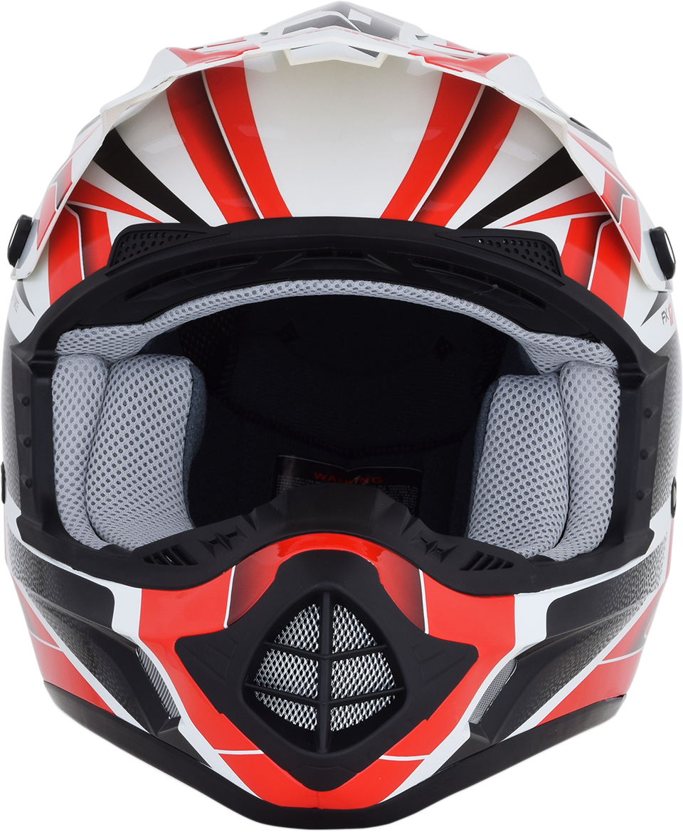 Casco de motocicleta AFX FX-17 - Force - Blanco perla/Rojo - Talla pequeña 0110-5244 