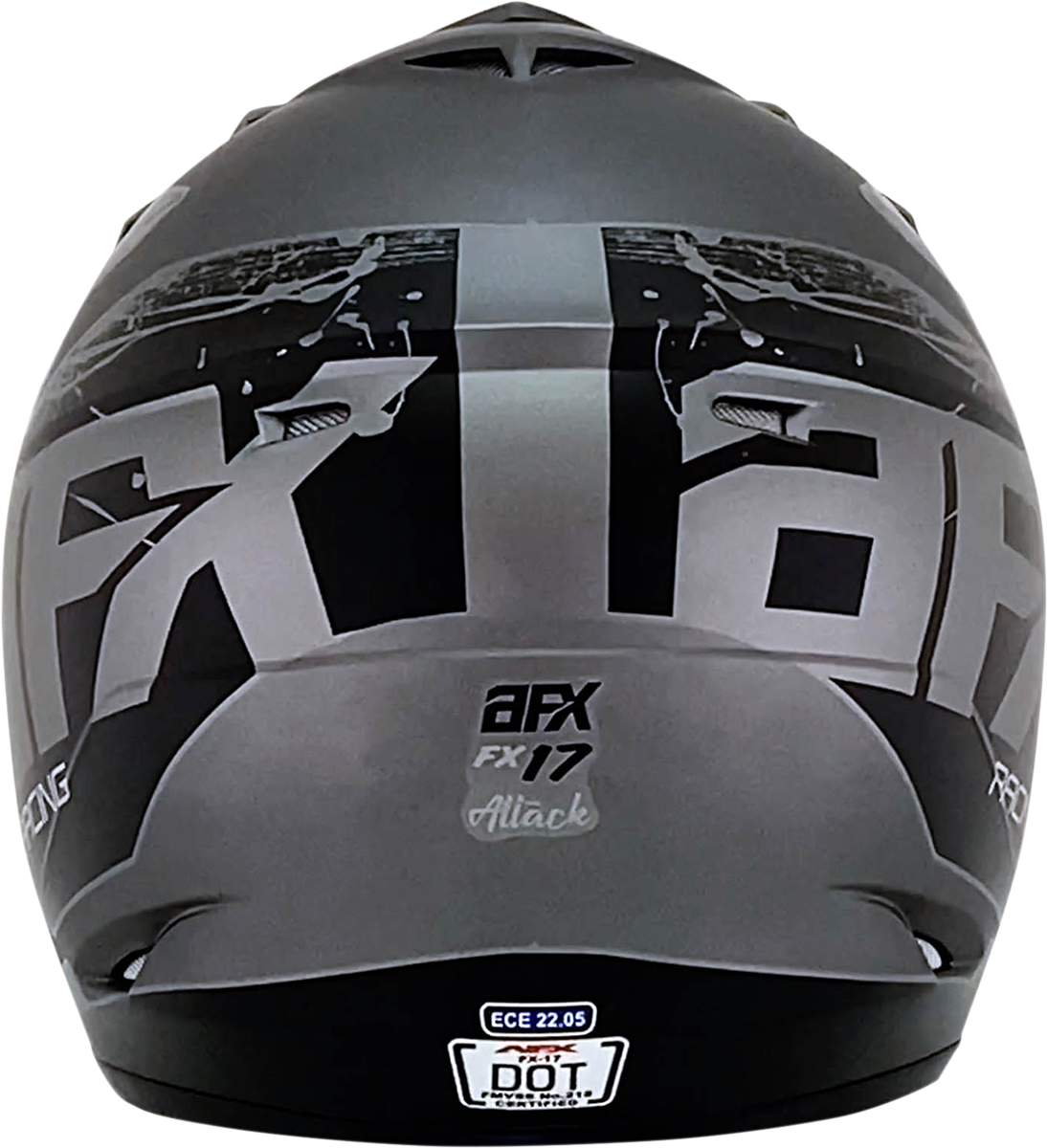 Casco de motocicleta AFX FX-17Y - Attack - Gris escarcha/Negro mate - Talla grande 0111-1398