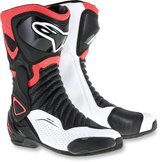 Botas ventiladas ALPINESTARS SMX-6 v2 - Negro/Blanco/Rojo Fluorescente - Talla 12 EE. UU. / 47 UE 2223017-1320-47