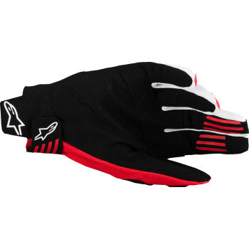 Guantes MX ALPINESTARS Techstar - Negro/Rojo Brillante - Pequeños 3560125-1303-S 