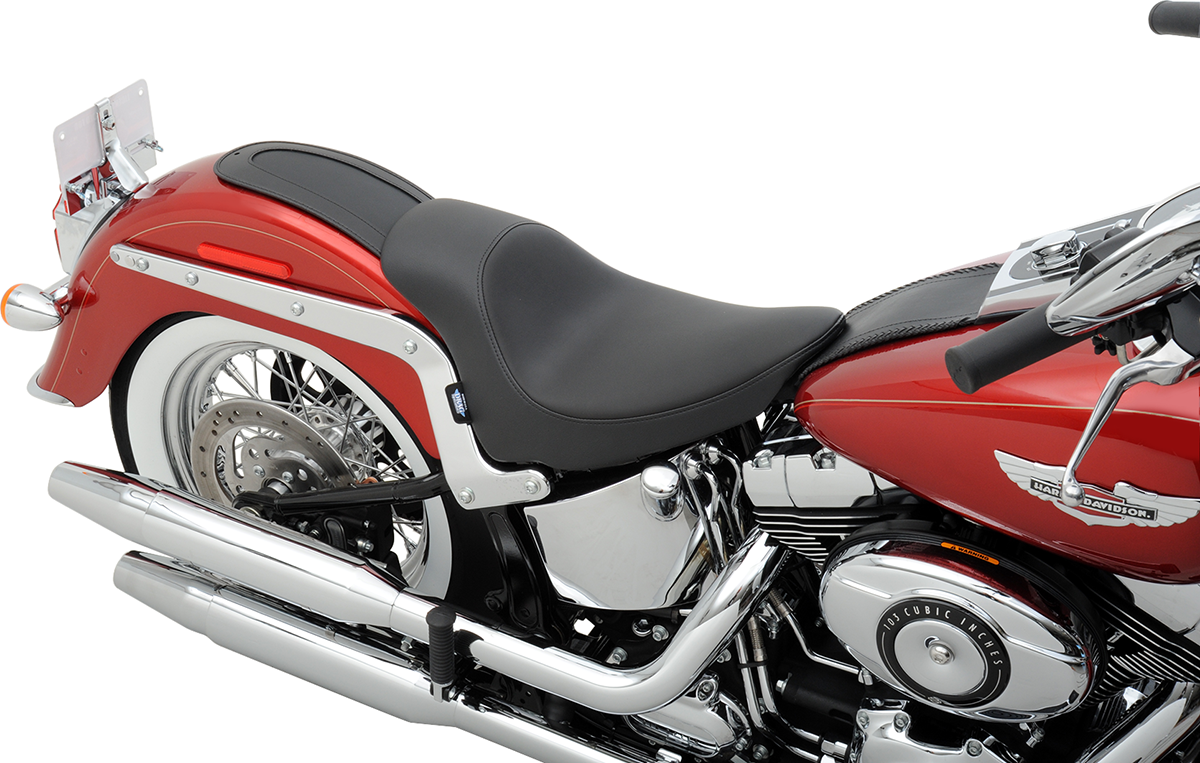 Asiento EZ-Solo de DRAG SPECIALTIES - Liso - Cuero reflectante solar - FLST 0802-0804 '07-'17