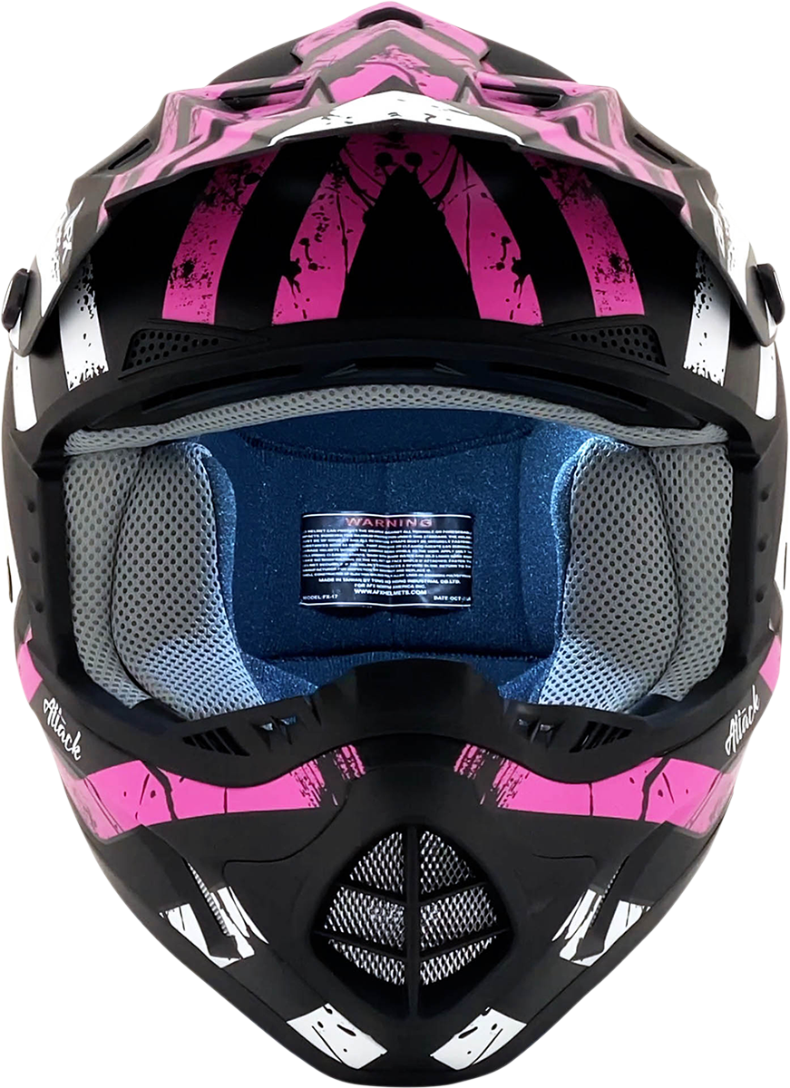 Casco de motocicleta AFX FX-17 - Attack - Negro mate/Fucsia - Talla grande 0110-7169 